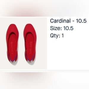 Rothy’s Women’s Size 10.5 Ballet Flats Color Cardinal (Red)